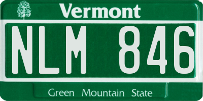 VT license plate NLM846