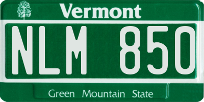 VT license plate NLM850
