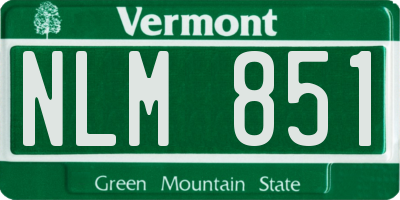 VT license plate NLM851