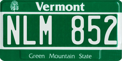 VT license plate NLM852