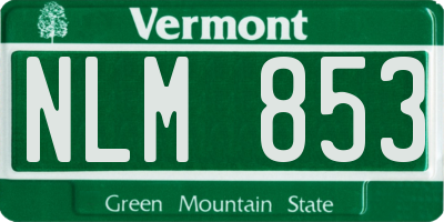 VT license plate NLM853