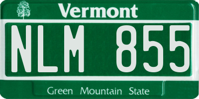 VT license plate NLM855