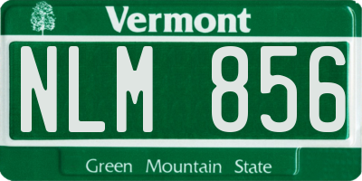 VT license plate NLM856