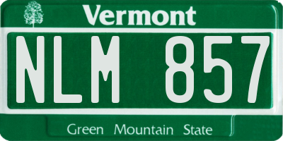 VT license plate NLM857