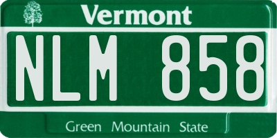 VT license plate NLM858