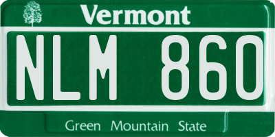 VT license plate NLM860