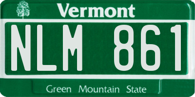 VT license plate NLM861