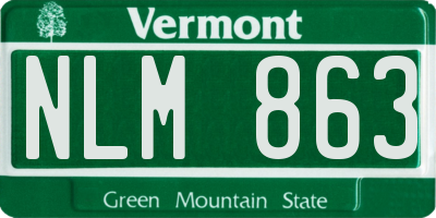 VT license plate NLM863