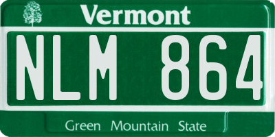 VT license plate NLM864