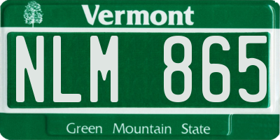 VT license plate NLM865