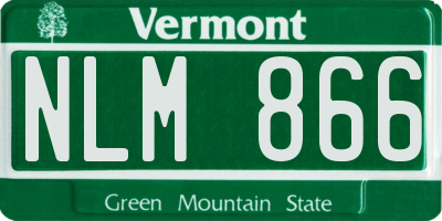 VT license plate NLM866