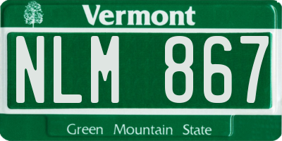 VT license plate NLM867