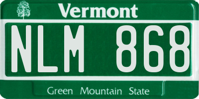 VT license plate NLM868