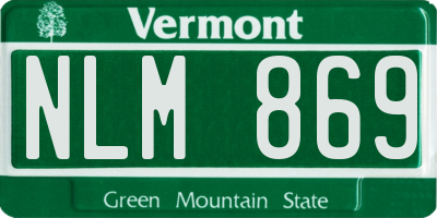 VT license plate NLM869