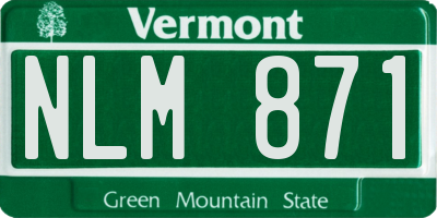 VT license plate NLM871