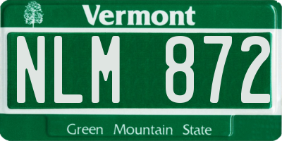 VT license plate NLM872