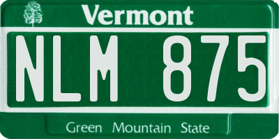 VT license plate NLM875
