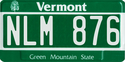 VT license plate NLM876