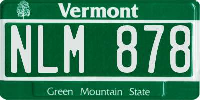 VT license plate NLM878