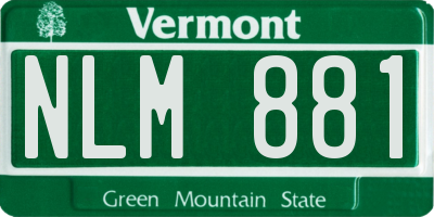 VT license plate NLM881