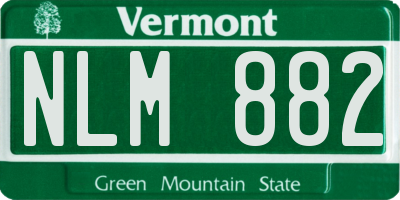 VT license plate NLM882