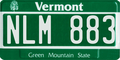 VT license plate NLM883