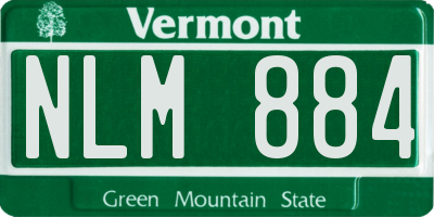 VT license plate NLM884