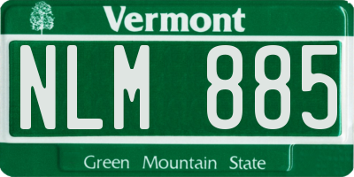 VT license plate NLM885