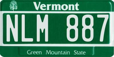 VT license plate NLM887