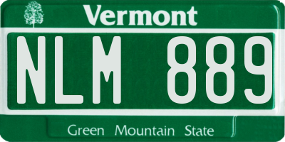 VT license plate NLM889