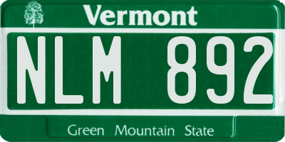 VT license plate NLM892