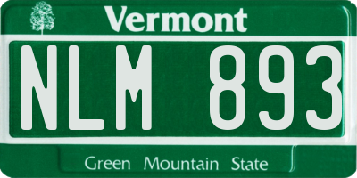 VT license plate NLM893