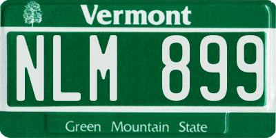 VT license plate NLM899