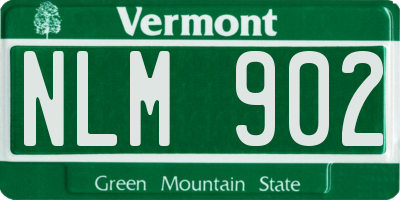 VT license plate NLM902