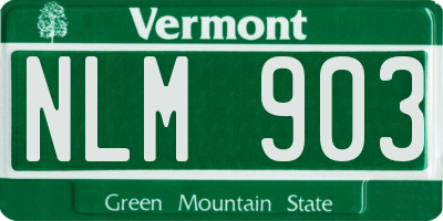 VT license plate NLM903