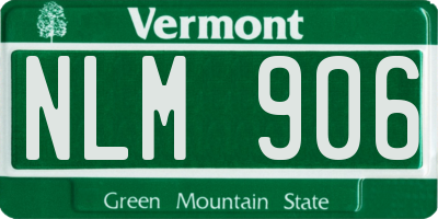 VT license plate NLM906