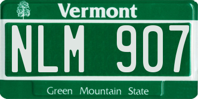 VT license plate NLM907