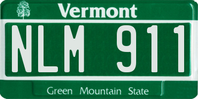 VT license plate NLM911