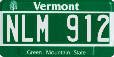 VT license plate NLM912