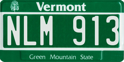 VT license plate NLM913