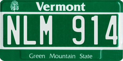 VT license plate NLM914