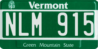 VT license plate NLM915
