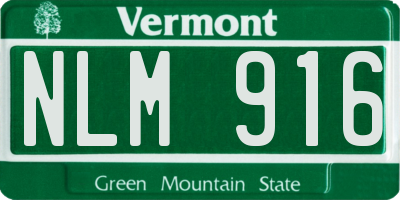 VT license plate NLM916