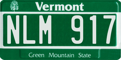 VT license plate NLM917