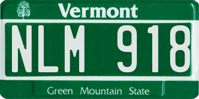 VT license plate NLM918