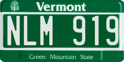 VT license plate NLM919