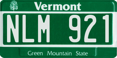 VT license plate NLM921