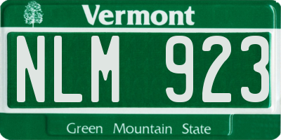 VT license plate NLM923
