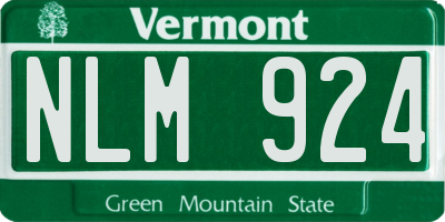 VT license plate NLM924