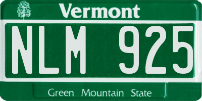 VT license plate NLM925